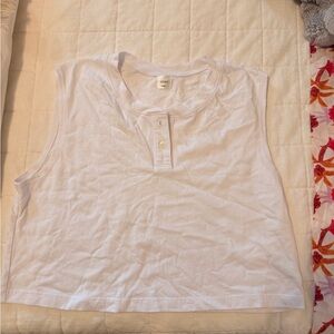 LESET White Sleeveless Tank Top